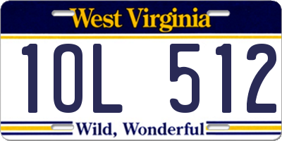 WV license plate 1OL512
