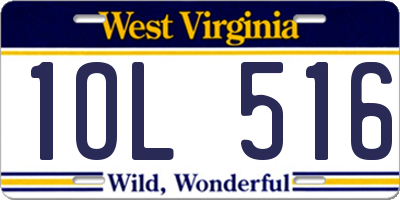 WV license plate 1OL516
