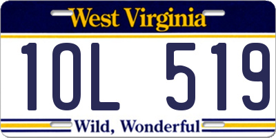 WV license plate 1OL519
