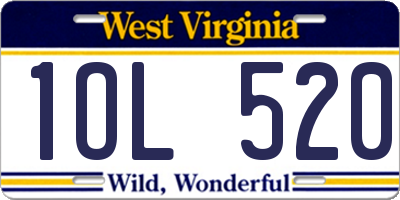 WV license plate 1OL520