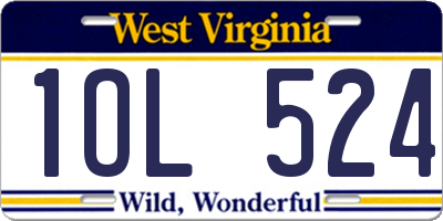 WV license plate 1OL524
