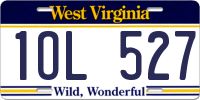 WV license plate 1OL527