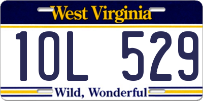 WV license plate 1OL529