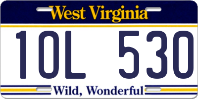 WV license plate 1OL530