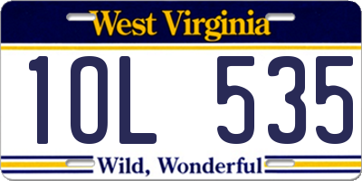 WV license plate 1OL535