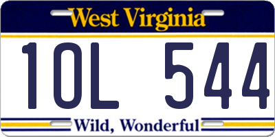 WV license plate 1OL544