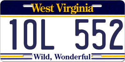 WV license plate 1OL552