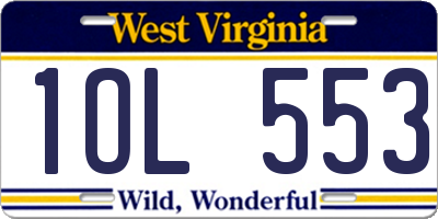 WV license plate 1OL553