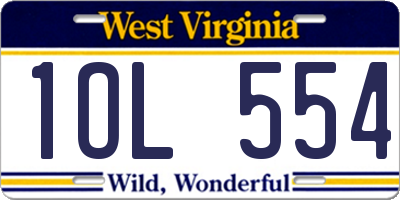 WV license plate 1OL554