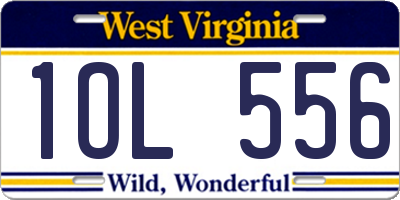 WV license plate 1OL556