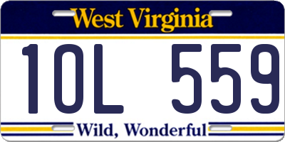 WV license plate 1OL559