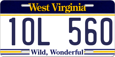 WV license plate 1OL560