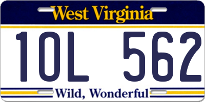 WV license plate 1OL562
