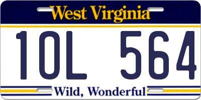WV license plate 1OL564