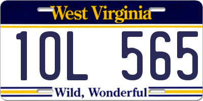 WV license plate 1OL565