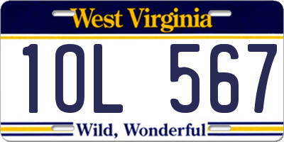 WV license plate 1OL567