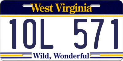 WV license plate 1OL571