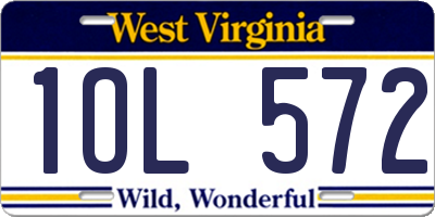 WV license plate 1OL572