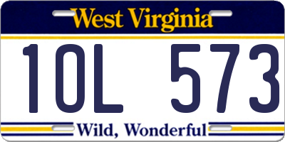 WV license plate 1OL573