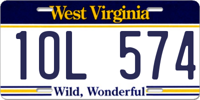 WV license plate 1OL574