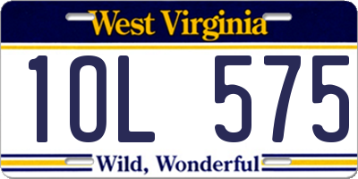 WV license plate 1OL575