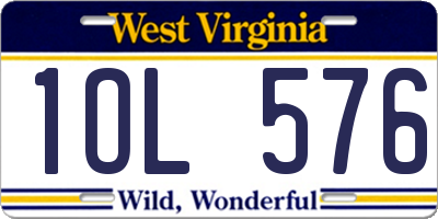 WV license plate 1OL576