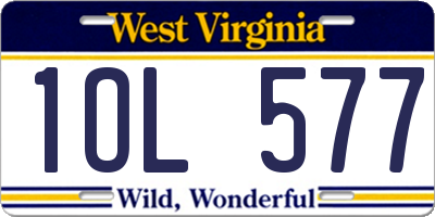 WV license plate 1OL577