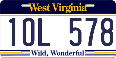 WV license plate 1OL578
