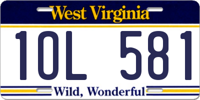 WV license plate 1OL581