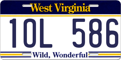 WV license plate 1OL586