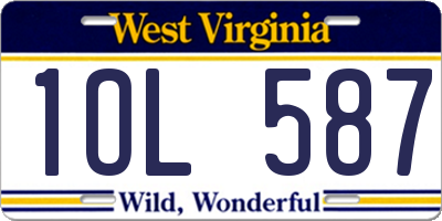 WV license plate 1OL587