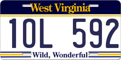WV license plate 1OL592