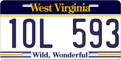 WV license plate 1OL593