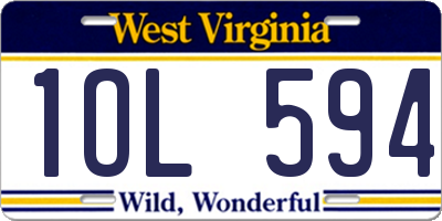 WV license plate 1OL594