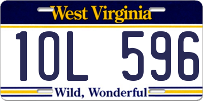 WV license plate 1OL596