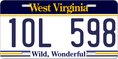 WV license plate 1OL598