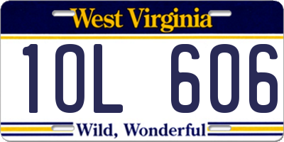 WV license plate 1OL606