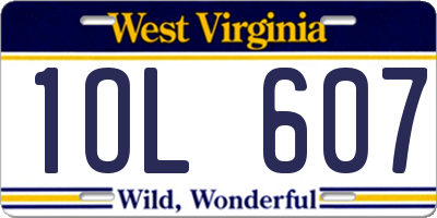 WV license plate 1OL607