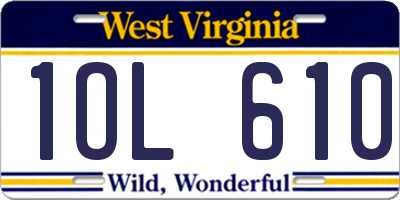 WV license plate 1OL610