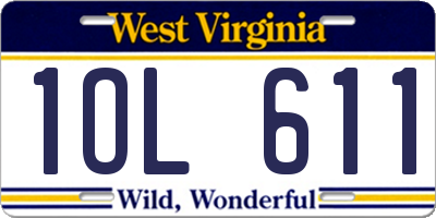 WV license plate 1OL611