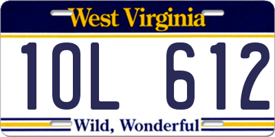 WV license plate 1OL612