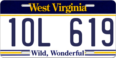 WV license plate 1OL619
