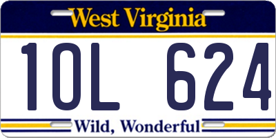 WV license plate 1OL624