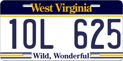 WV license plate 1OL625