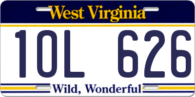 WV license plate 1OL626