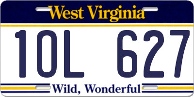 WV license plate 1OL627