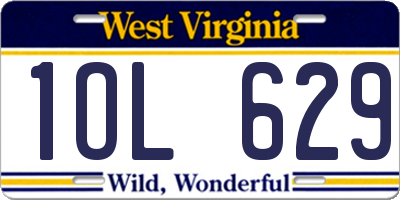WV license plate 1OL629