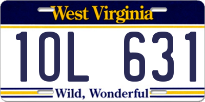 WV license plate 1OL631