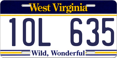 WV license plate 1OL635