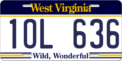 WV license plate 1OL636